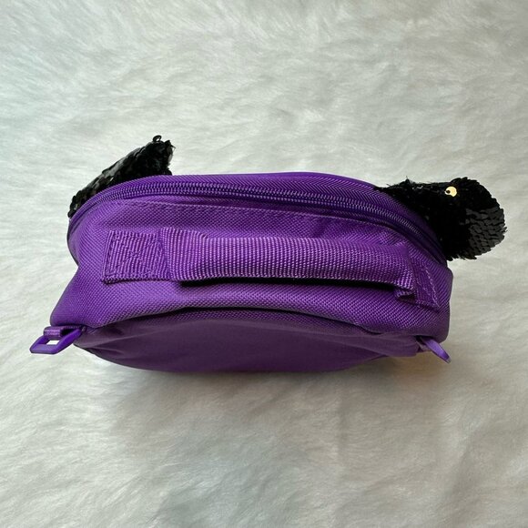 NWOT Panda 9" Lunch Round Box Purple Sequin Embellishment - Picture 3 of 5